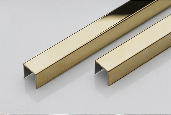 bom preço Guarnição em forma de u de aço inoxidável 0.5mm~3mm do espelho da guarnição 20mm da telha do ouro 316 grossos on-line